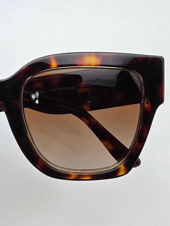 Tory Burch TY7180U Dark Tortoise Frame Brown Lens Oversized Cat Eye Sunglasses